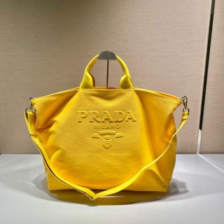 Prada 1BG395 Drill tote Shoulder bag Yellow