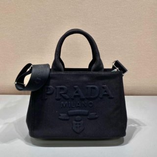 Prada 1BG439 Denim Tote bag black