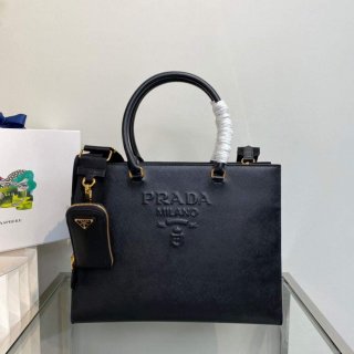 Prada 1BA335 Large Saffiano leather handbag Black