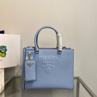 Prada 1BA337 Medium Saffiano leather handbag Blue