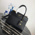 Prada 1BA046 Medium Esplanade Leather Tote Bag Black