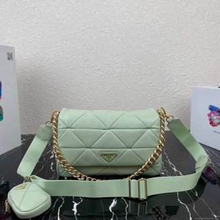 Prada 1BD291 Prada System nappa leather patchwork bag Light Green