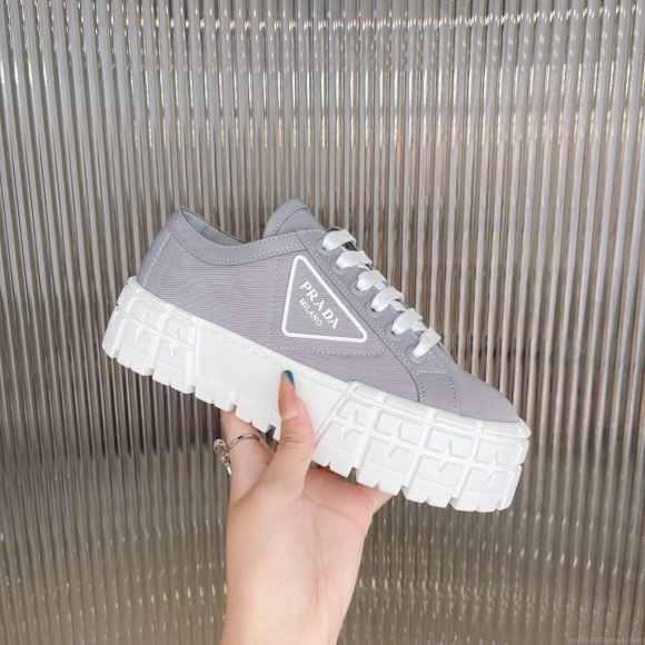 Prada 1E260M Double Wheel nylon gabardine sneakers Grey