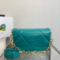 Prada Padded nappa leather shoulder bag 1BD306 Green