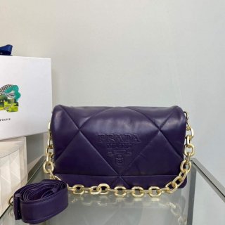 Prada Padded nappa leather shoulder bag 1BD306 Purple