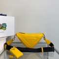 Prada Leather Prada Triangle shoulder bag 1BH190 Yellow