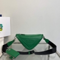 Prada Leather Prada Triangle shoulder bag 1BH190 Green