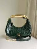 Tom Ford Shiny Stamped Crocodile Leather Bianca Mini Hobo 5520708811 Dark Green