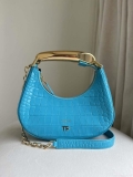 Tom Ford Shiny Stamped Crocodile Leather Bianca Mini Hobo 5520708811 Blue