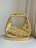 Tom Ford Shiny Stamped Crocodile Leather Bianca Mini Hobo 5520708811 Gold