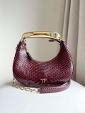 Tom Ford Python skin Leather Bianca Mini Hobo 5520708811 Wine Red