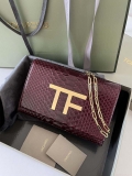 Tom Ford 5520743975 Wine Red Python Evening Tf Disco Bag