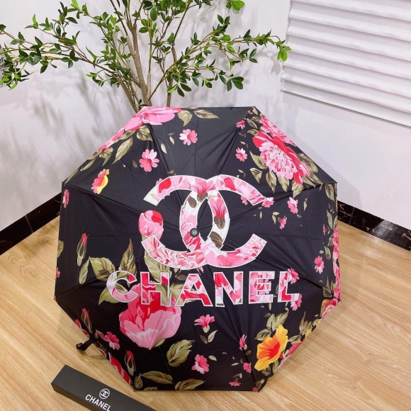 Chanel Three Fold Automatic Folding Sun Umbrella C855631