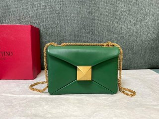 Valentino One Stud Nappa Bag With Chain 1215 Green