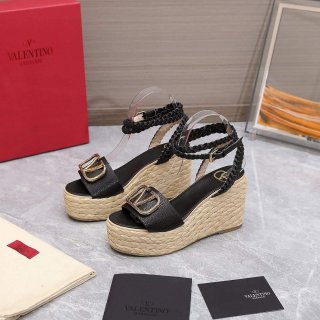 Valentino VLogo Signature Calfskin Wedge Sandal 90MM V78125