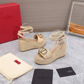 Valentino VLogo Signature Calfskin Wedge Sandal 90MM V78126