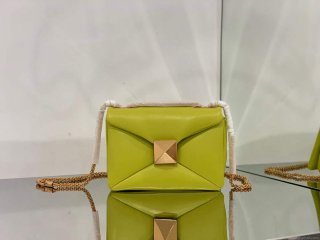 Valentino One Stud Nappa Bag With Chain 1215 Lemon Yellow