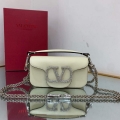 Valentino WB0K53ZXL Star diamond Locò Small Shoulder Bag in Calfskin Light Ivory