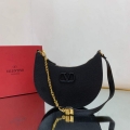 Valentino 1W2P0W19RQR Mini Vlogo Signature Grainy Calfskin Hobo Bag Black