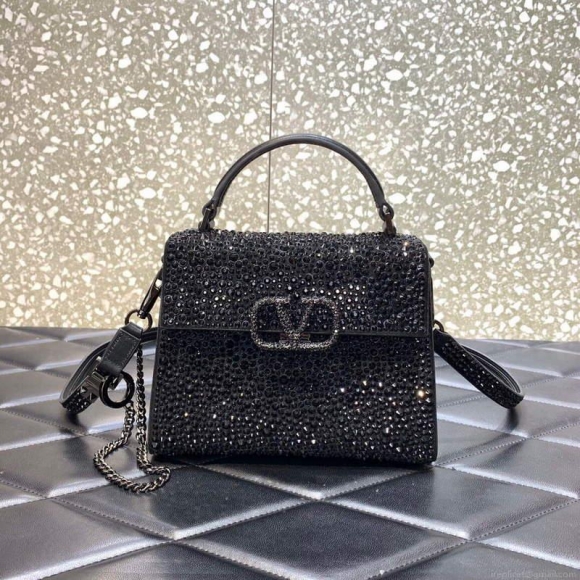 Valentino 1W2B0G97TZA0FO Vsling Mini Handbag With Sparkling Embroidery Black