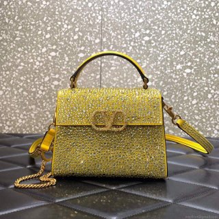 Valentino 1W2B0G97TZA0FO Vsling Mini Handbag With Sparkling Embroidery Yellow