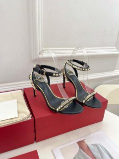 Valentino 2W0S0GX6JSI Rockstud Sandal In Nappa Leather With Plexi Heel 80mm V98825