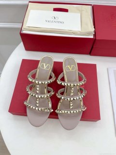 Valentino WS0C47VOD Rockstud Calfskin Leather Slide Sandal 60MM V98870