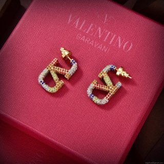 Valentino VLOGO SIGNATURE EARRINGS IN METAL AND SWAROVSKI CRYSTALS V880983