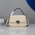 Valentino 2B0I52 Small Rockstud Grainy Calfskin Handbag 2025S Beige