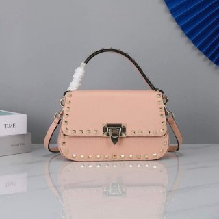 Valentino 2B0I52 Small Rockstud Grainy Calfskin Handbag 2025S Pink