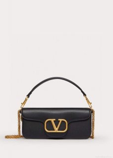 Valentino XW0B0K30 Locò Calfskin Shoulder Bag Black