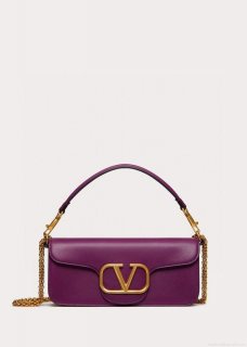 Valentino XW0B0K30 Locò Calfskin Shoulder Bag Purple