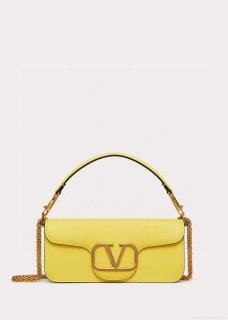 Valentino XW0B0K30 Locò Calfskin Shoulder Bag Yellow