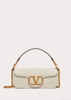 Valentino XW0B0K30 Locò Calfskin Shoulder Bag White