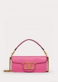 Valentino XW0B0K30 Locò Calfskin Shoulder Bag Rose Red