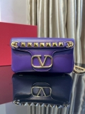 Valentino XW2B0K26 Stud Sign Nappa Shoulder Bag Purple