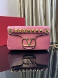 Valentino XW2B0K26 Stud Sign Nappa Shoulder Bag Rose Red