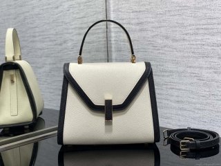 Valextra Iside Top Handle Mini Bag WBES0036028 White& Black