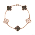 Van Cleef & Arpels Vintage Alhambra bracelet, 5 motifs VCARP2R100 Rose gold