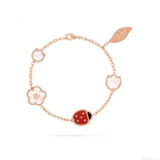 Van Cleef & Arpels Lucky Spring bracelet, 5 motifs VCARP7RR00 Rose gold