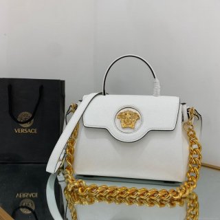 Versace DBFI039 La Medusa Medium Handbag 1039 White Gold