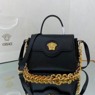 Versace DBFI039 La Medusa Medium Handbag 1039 Black Gold