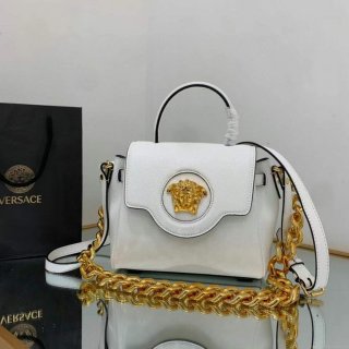 Versace DBFI040 La Medusa Small Handbag 1040 White Gold