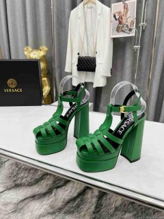 Versace 221404 Green ‘La Medusa’ Platform Mary Jane Heels 130mm V500386