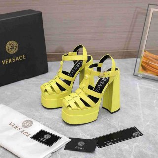 Versace 221404 Yellow ‘La Medusa’ Platform Mary Jane Heels 130mm V500385