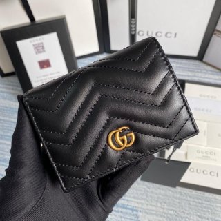 Gucci 466492 GG Marmont card case wallet in Black