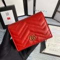 Gucci 466492 GG Marmont card case wallet in Red