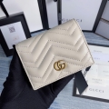 Gucci 466492 GG Marmont card case wallet in White