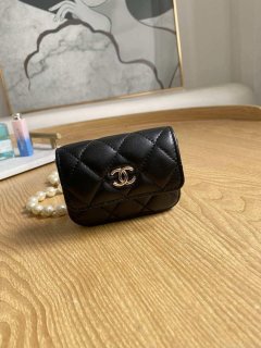 Chanel A81181 22 Spring/Summer Pearl chain belt bag Black