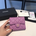 Chanel AP0231 Classic Small FLAP Wallet Calfskin Purple Gold